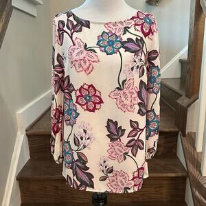 New! Talbots POET SLEEVE TOP - FLORAL SZ XS NWT